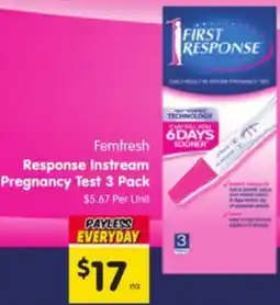 Spar Femfresh Response Instream Pregnancy Test offer