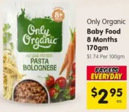 Spar Only Organic Baby Food offer