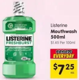 Spar Listerine Mouthwash offer