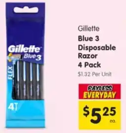 Spar Gillette Blue 3 Disposable Razor offer