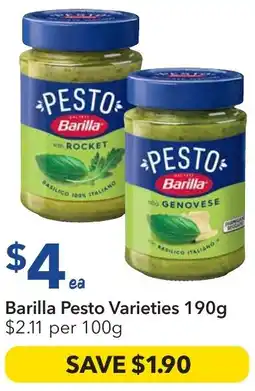 Ritchies Barilla Pesto Varieties offer