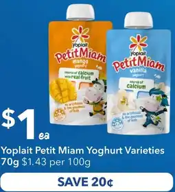 Ritchies Yoplait Petit Miam Yoghurt Varieties offer