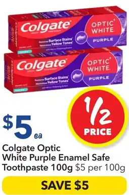 Ritchies Colgate Optic White Purple Enamel Safe Toothpaste offer