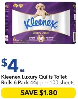 Ritchies Kleenex Luxury Quilts Toilet Rolls offer
