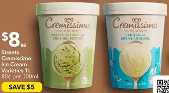 Ritchies Streets Cremissimo Ice Cream Varieties offer