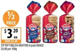 Supabarn Tip top english muffins range offer