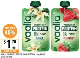 Supabarn Vaalia probiotics protein yoghurt pouch range offer