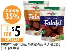 Supabarn Monjay traditional and sesame falafel offer