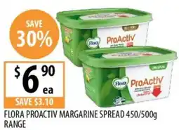 Supabarn FLORA PROACTIV MARGARINE SPREAD RANGE offer