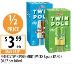 Supabarn Peter's twin pole multi packs range offer
