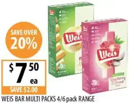 Supabarn Weis bar multi packs range offer