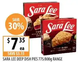 Supabarn Sara lee deep dish pies range offer