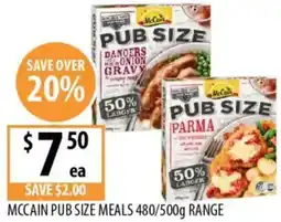 Supabarn Mccain pub size meals range offer
