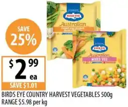 Supabarn Birds eye country harvest vegetables range offer