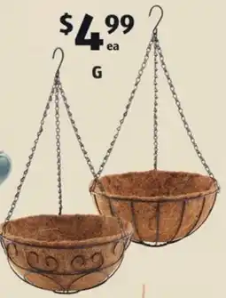 ALDI G Hanging Basket with Coco Fibre offer