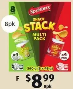 ALDI F Sprinters Stacked Chips offer