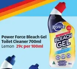 ALDI Power Force Bleach Gel Toilet Cleaner offer