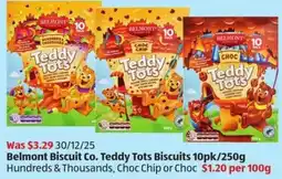 ALDI Belmont Biscuit Co. Teddy Tots Biscuits offer