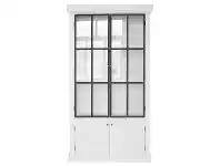 LivingStyles Winston Birch Timber 4 Door Display Cabinet, White offer