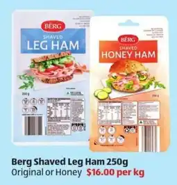 ALDI Berg Shaved Leg Ham Original or Honey offer