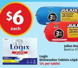 ALDI Logix Dishwasher Tablets offer