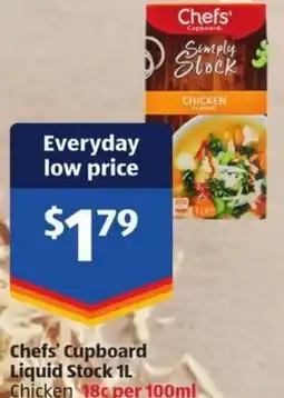 ALDI Chefs' Cupboard Liquid Stock offer