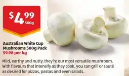 ALDI Australian White Cup Mushrooms offer