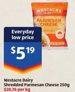 ALDI Westacre Dairy Shredded Parmesan Cheese offer