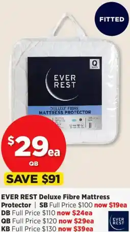 Spotlight Ever rest deluxe fibre mattress protector offer