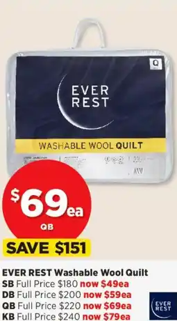 Spotlight Ever rest washable wool quilt offer