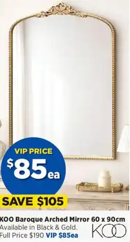 Spotlight Koo baroque arched mirror offer