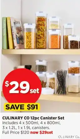 Spotlight Culinary co 12pc canister set offer