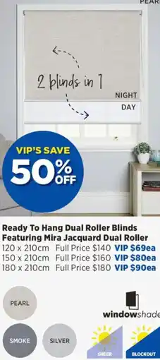 Spotlight Ready To Hang Dual Roller Blinds Featuring Mira Jacquard Dual Roller 1 offer
