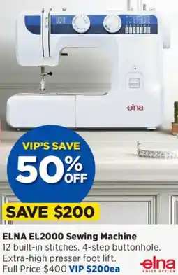 Spotlight Elna el2000 sewing machine offer