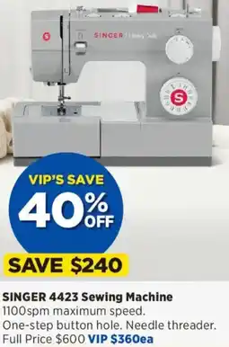Spotlight Singer 4423 sewing machine offer