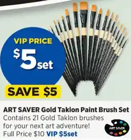 Spotlight Art saver gold taklon paint brush set offer