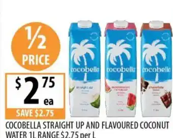 Supabarn Cocobella straight up and flavoured coconut water offer