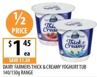 Supabarn Dairy farmers thick & creamy yoghurt tub offer