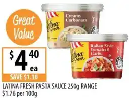 Supabarn Latina fresh pasta sauce offer