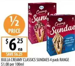 Supabarn Bulla creamy classics sundaes offer