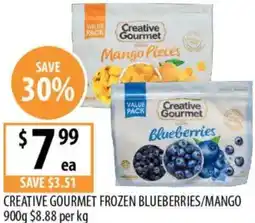 Supabarn Creative gourmet frozen blueberries/mango offer