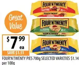 Supabarn Four'n twenty pies offer