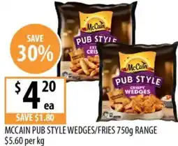 Supabarn Mccain pub style wedges/fries offer