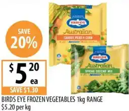 Supabarn Birds eye frozen vegetables offer