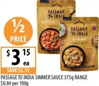 Supabarn Passage to india simmer sauce offer