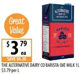 Supabarn The alternative dairy co barista oat milk offer