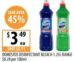 Supabarn Domestos disinfectant bleach range offer