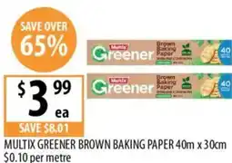Supabarn Multix greener brown baking paper offer