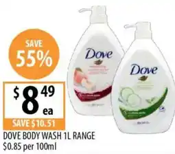 Supabarn Dove body wash offer