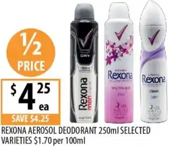 Supabarn Rexona aerosol deodorant offer